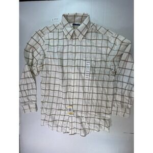 John Ashford long-sleeve button-down beige‎ shirt Men's size Medium